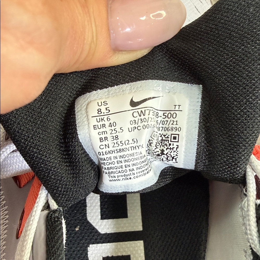 Nike White, Black & Coral Athletic Running Shoes - Picture 5 of 8